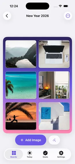 Building a vision board collage in the Wishframe editor
