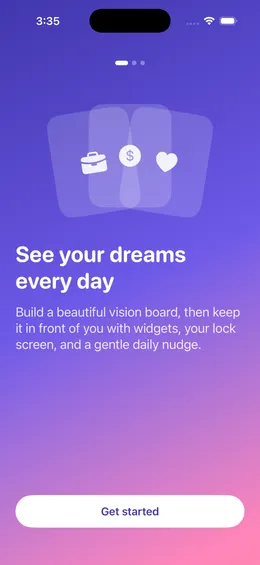 Wishframe onboarding welcome screen