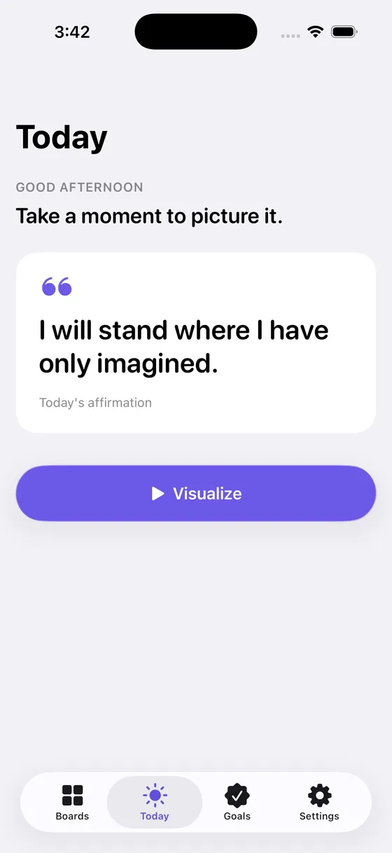 Today's affirmation in Wishframe