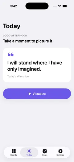 Today's affirmation in Wishframe